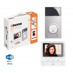 BTICINO FREISPRECHANLAGE MIT VIDEO-TÜRSPRECHANLAGE 5" WI-FI 364614 WEISS/SILBER