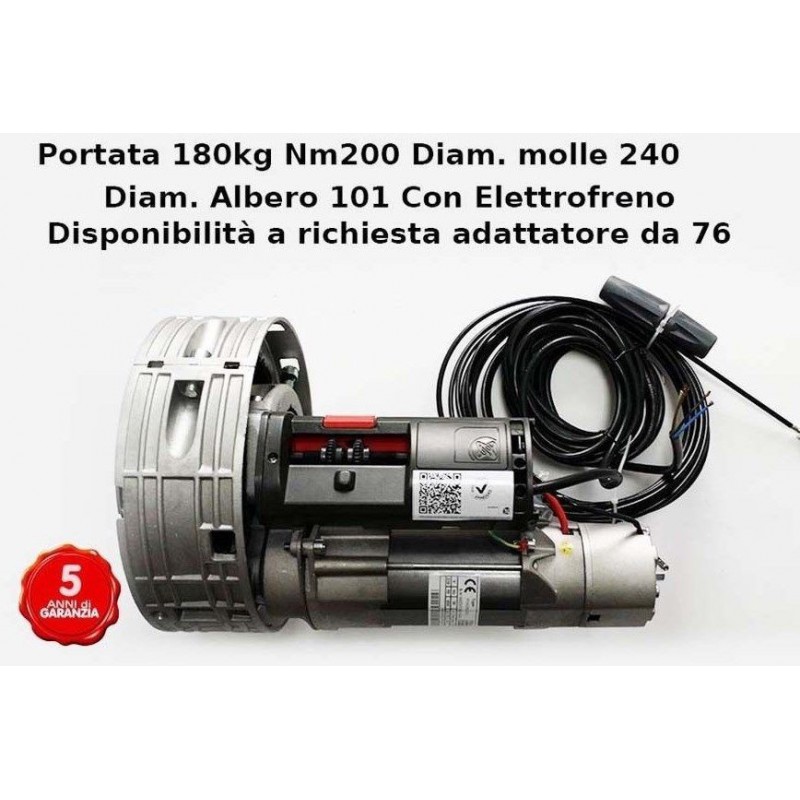 ROLLING SHUTTER MOTOR GARAGE GATE CAPACITY 180KG SHAFT OF 101 SPRINGS OF 240 WITH ELECTRIC BRAKE