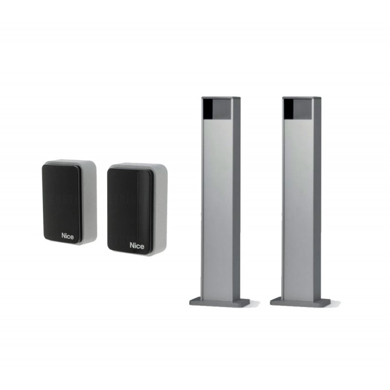 NICE COPPIA COLONNINE DA ESTERNO PPH3 IN ALLUMINIO ALTEZZA 50CM CON COPPIA FOTOCELLULE EPMB