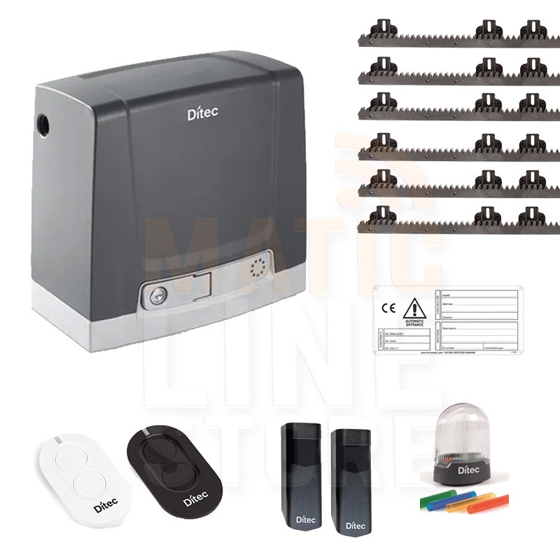 DITEC KIT NEOS 24V 600KG SCHIEBETORE 6MT ZAHNSTANGE DIT600NESLP