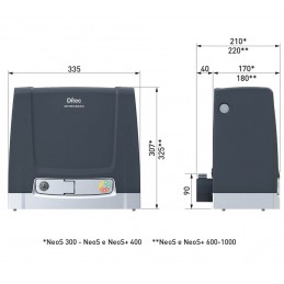 MOTORÉDUCTEUR DITEC NES 600EHP NEOS 24V POUR PORTAILS COULISSANTS JUSQU'À 600 KG
