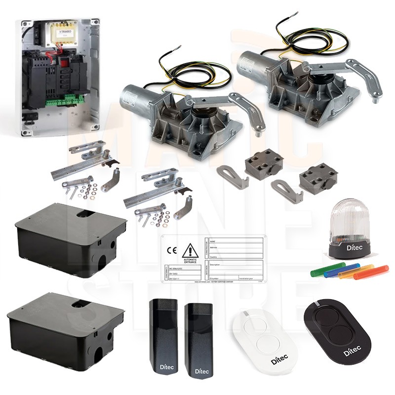 KIT DITEC DITCB24 24V CUBIC COMPLET PORTAIL BATTANT SOUTERRAIN LEVIERS INCLUS ML332