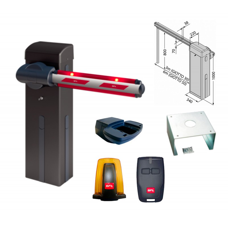 BFT BARRIERA AUTOMATICA DA METRI 5 MOD. GIOTTO BT A60 24V COMP.DI ASTA E ACCESSORI P940080 00002