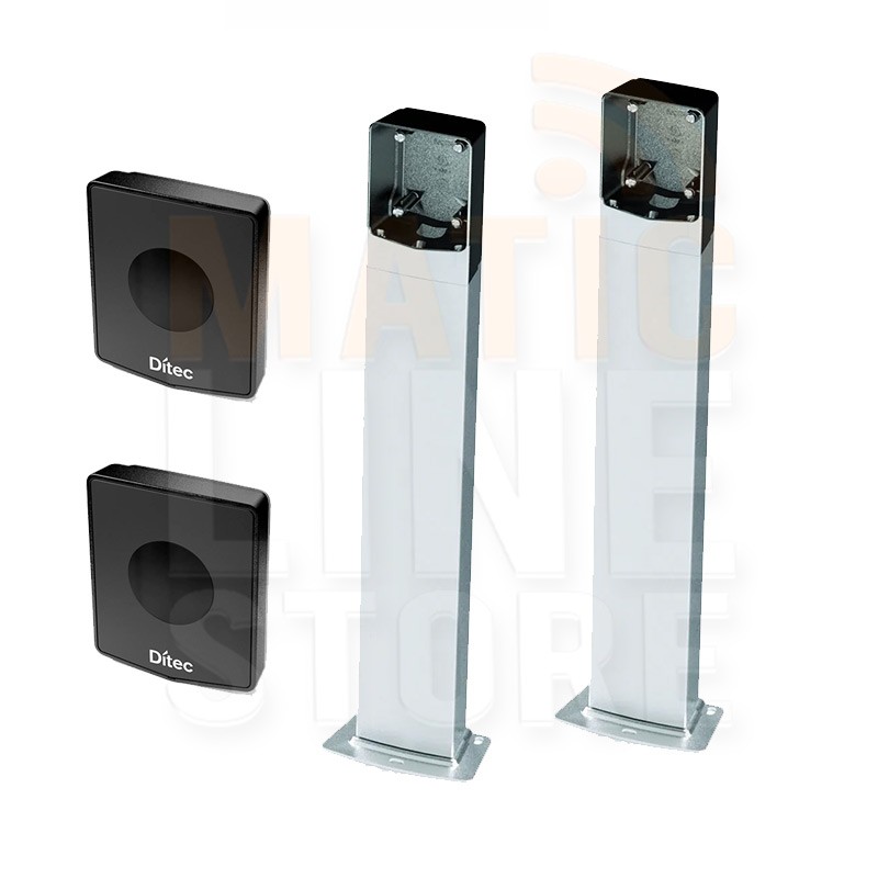 DITEC KIT COPPIA FOTOCELLULE AXP2 CON COLONNINE IN ALLUMINIO AXC50 ALTEZZA 50CM