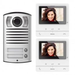 KIT VIDEOPORTERO BIFAMILIAR BTICINO 364622 CLASE 100V16B PULS 2 HILOS