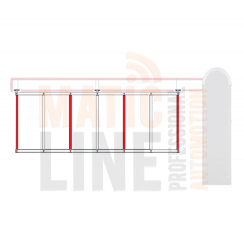 DITEC QIKGR ALUMINUM HEDGE L 2000 MM PAINTED RED-WHITE