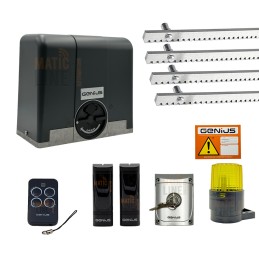 FAAC GENIUS BLIZZARD 230V AUTOMATION KIT FOR SLIDING GATES MAX WEIGHT 900 KG WITH 4MT RACK 104015/MT4-AC