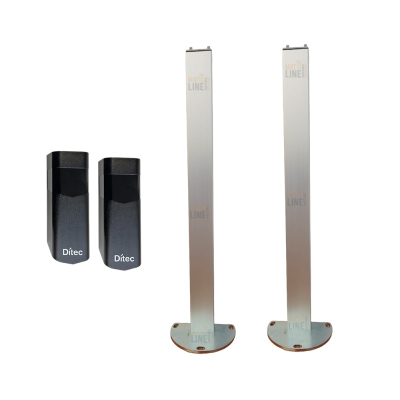 DITEC KIT COPPIA COLONNINE IN ALLUMINIO LIN2B ALTEZZA 50CM CON FOTOCELLULE LIN2 INCLUSE