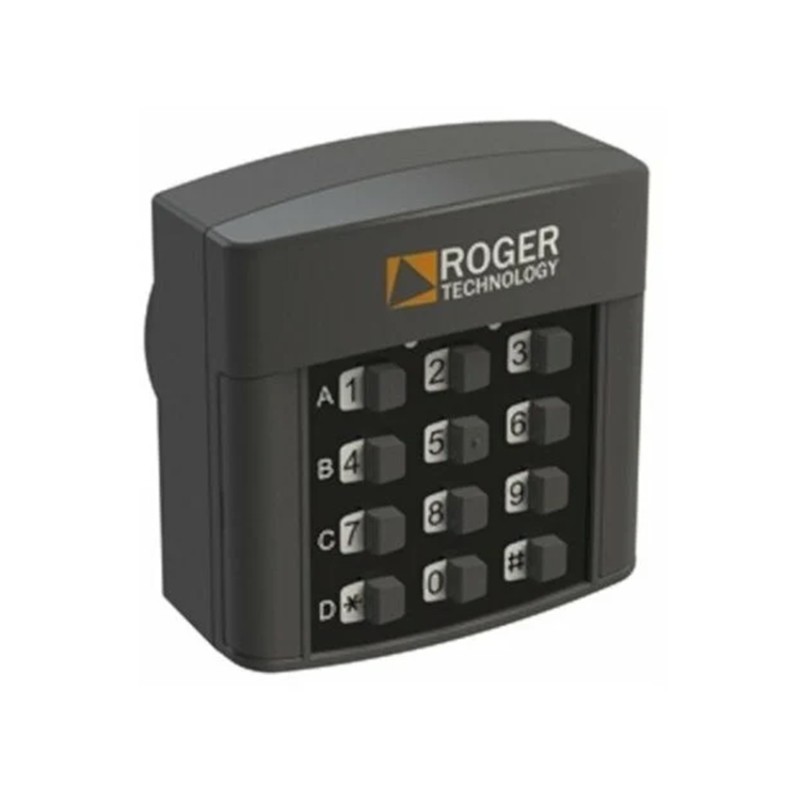 ROGER H85/TDR/I SELETTORE A TASTIERINO NUMERICO A 12 CIFRE 4 CANALI VIA RADIO ROLLING CODE E CODICE FISSO DA ESTERNO INCASSO