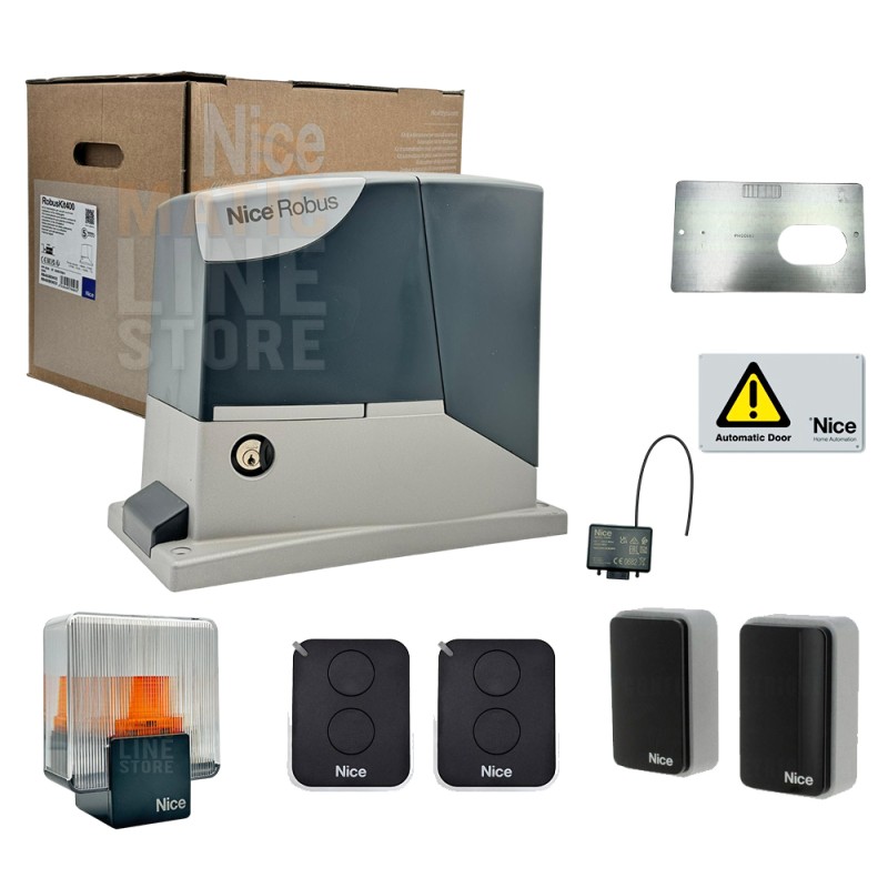 NICE ROBUS KIT 400 BD 24V POUR PORTAILS COULISSANTS JUSQU'À 400 KG RB400BDKCE