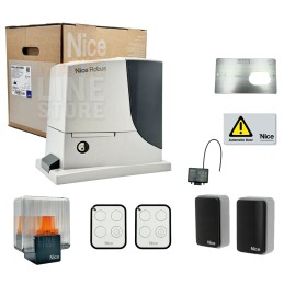 KIT NICE ROBUS 1000 BD 24V PARA PUERTAS CORREDERAS HASTA 1000 KG 5MT DE CREMALLERA RB1000BDKCE