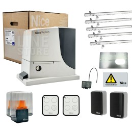 KIT NICE ROBUS 1000 BD 24V PARA PUERTAS CORREDERAS HASTA 1000 KG 5MT DE CREMALLERA RB1000BDKCE