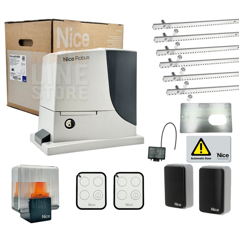 NICE ROBUS KIT 1000 BD 24V FÜR SCHIEBETORE BIS ZU 1000 KG 5MT VON RACK RB1000BDKCE