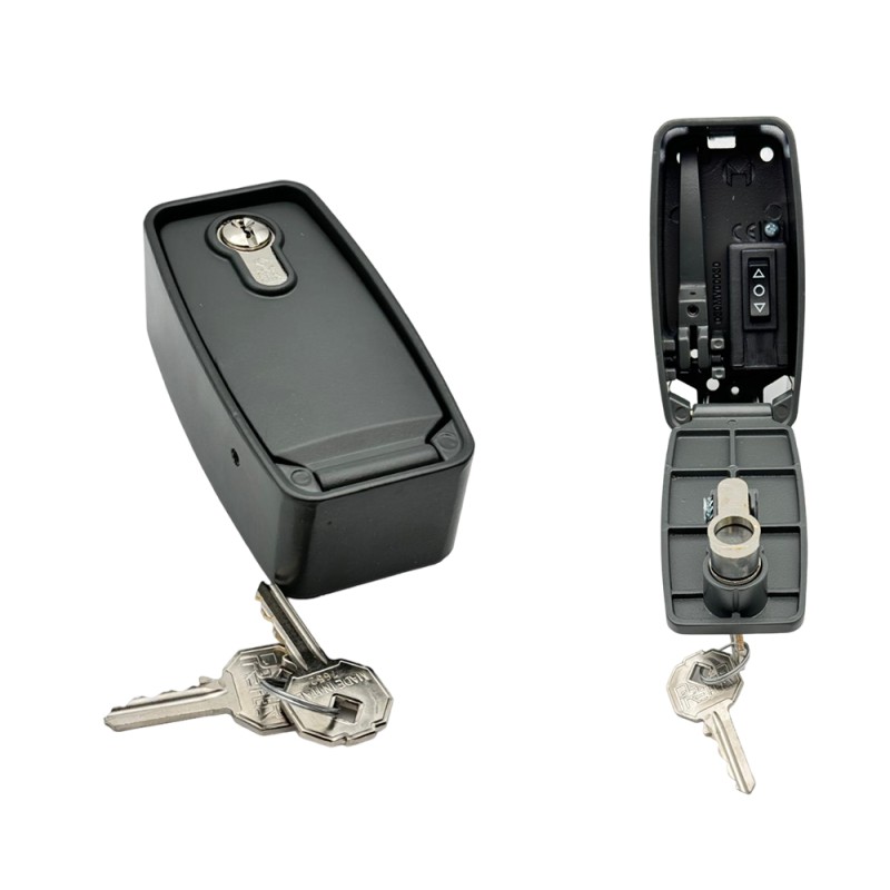 LOCKING BOX WITH BUTTON AND BRAKE RELEASE FOR GARAGE SHUTTER - PADESBM500