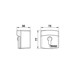 SELECTOR DE LLAVE EXTERNO ROGER R85/60EAE DE ALUMINIO CON CILINDRO EUROPEO (DIN)
