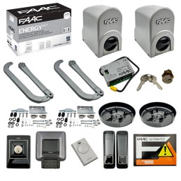 KIT ENERGÍA FAAC PARA AUTOMATIZACIÓN DE CANCELAS BATIENTES 24V MAX 2,5 MT POR HOJA 104585