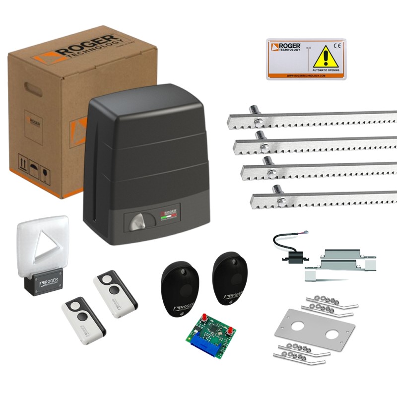 ROGER KIT BM30/326/HS HIGH SPEED BRUSHLESS 24V USO SUPER INTENSIVOCANCELLO SCORREVOLE FINO A 400 KG