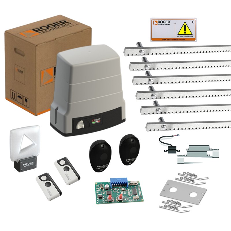 ROGER BH30/606/HS KIT AUTOMAZIONE CANCELLO SCORREVOLE BRUSHLESS 24V 600 KG