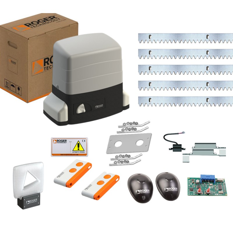 ROGER KIT R30/806 230V CANCELLO SCORREVOLE FINO A 600KG ENCODER OTTICO E FINECORSA MAGNETICO