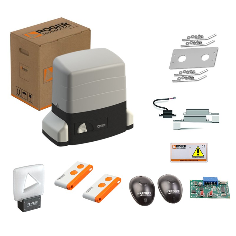 KIT ROGER R30/806 PORTÓN CORREDERO 230V HASTA 800KG ENCODER ÓPTICO Y FINAL DE CARRERA MAGNÉTICO
