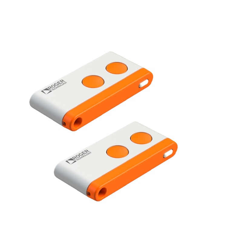 ROGER T80/TX2 PAIR OF BI-CODE RADIO CONTROLS FIXED CODE OR ROLLING CODE MODE 433.92 MHZ 2 CHANNELS