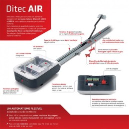 DITEC KIT AIR 24V FOR GARAGE BASCULANTE BINARIA CINGHIA 3,3M INTENSIVO 12 M2/130 KG BLUETOOTH AIR600B