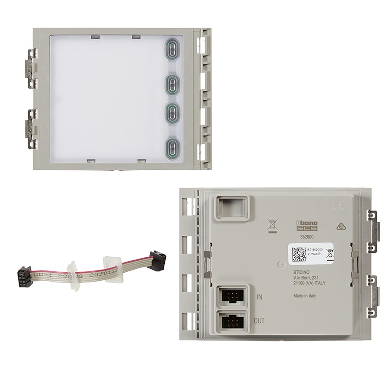 BTICINO 352000 SFERA MODULE WITH 4 ADDITIONAL BUTTONS ARRANGED ON A SINGLE COLUMN