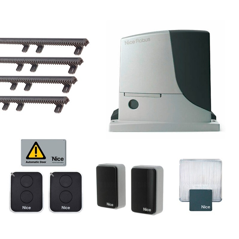 NICE ROBUS KIT 600 BD 24V FÜR SCHIEBETORE BIS 600 KG 4MT ZAHNSTANGE RB600BDKCE