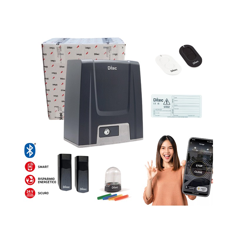DITEC KIT ION 24V 600KG CONNETTIVITA' BLUETOOTH CANCELLO SCORREVOLE DITION6BL ML344