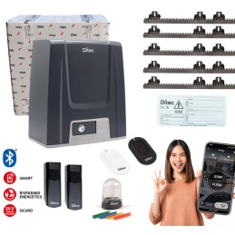 KIT DITEC ION 24V 600KG CONNECTIVITÉ BLUETOOTH PORTAIL COULISSANT DITION6BL RACK 5MT ML346