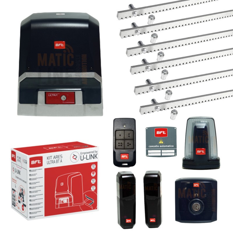 BFT KIT ARES ULTRA BT A1000 24V MANUFACTURE PORTS 1000 KG CON 6 MT CREMAGLIER 2611841