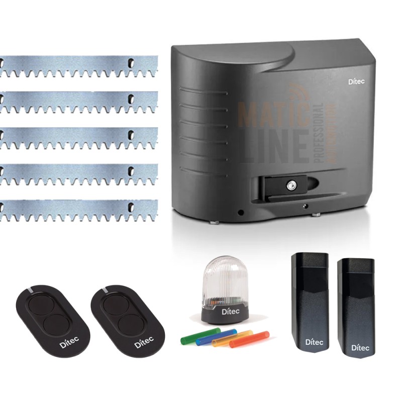 DITEC KIT CROSS 18VEP 230V 1800KG CANCELLO SCORREVOLE FINECORSA MAGNETICO 5MT CREMAGLIERA