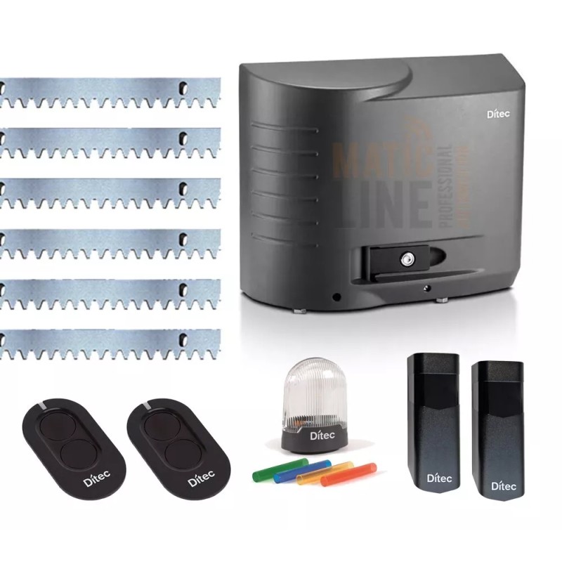 DITEC KIT CROSS 18VEP 230V 1800KG CANCELLO SCORREVOLE FINECORSA MAGNETICO 6MT CREMAGLIERA