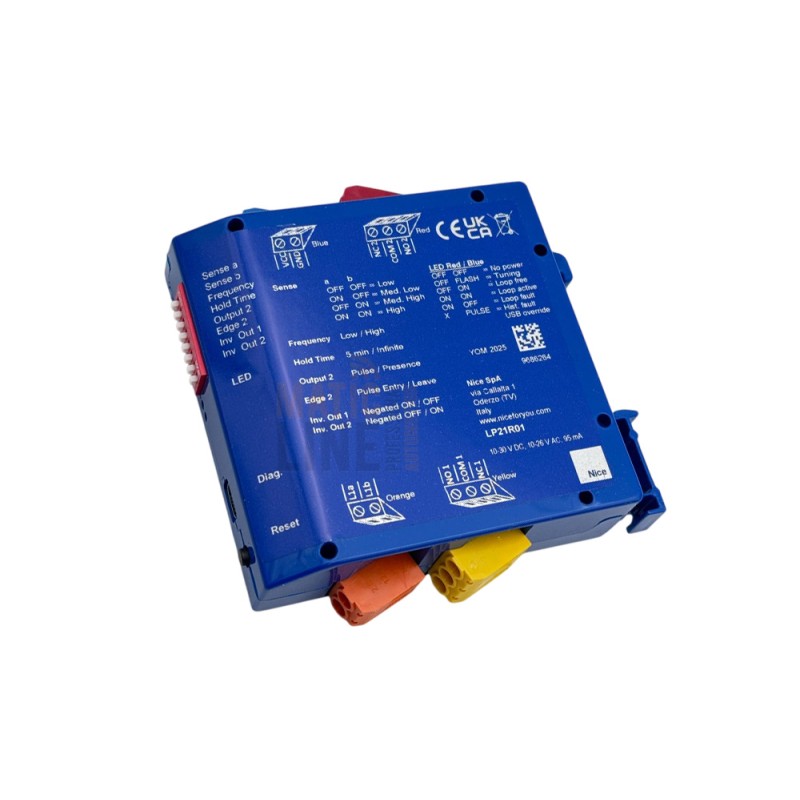 DETECTOR DE MASAS METÁLICAS DE BUCLE MONOCANAL NICE LP21 24V