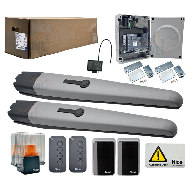 NICE TOONA KIT 4024 BD AUTOMAZIONE CANCELLO BATTENTE DUE ANTE FINO 3MT PER ANTA 24V TOONA4024BDKCE