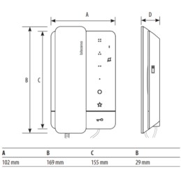 BTICINO 344292 CLASS 100A16M 2-WIRE INTERCOM WITH WHITE HANDSET