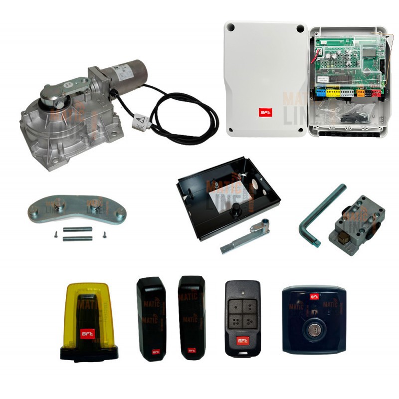 KIT PUERTA BFT ELI BT A40 PARA AUTOMATIZACIÓN ENTERRADA DE UNA HOJA BATIENTE 24V COMPLETA